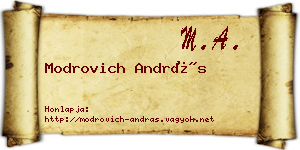 Modrovich András névjegykártya